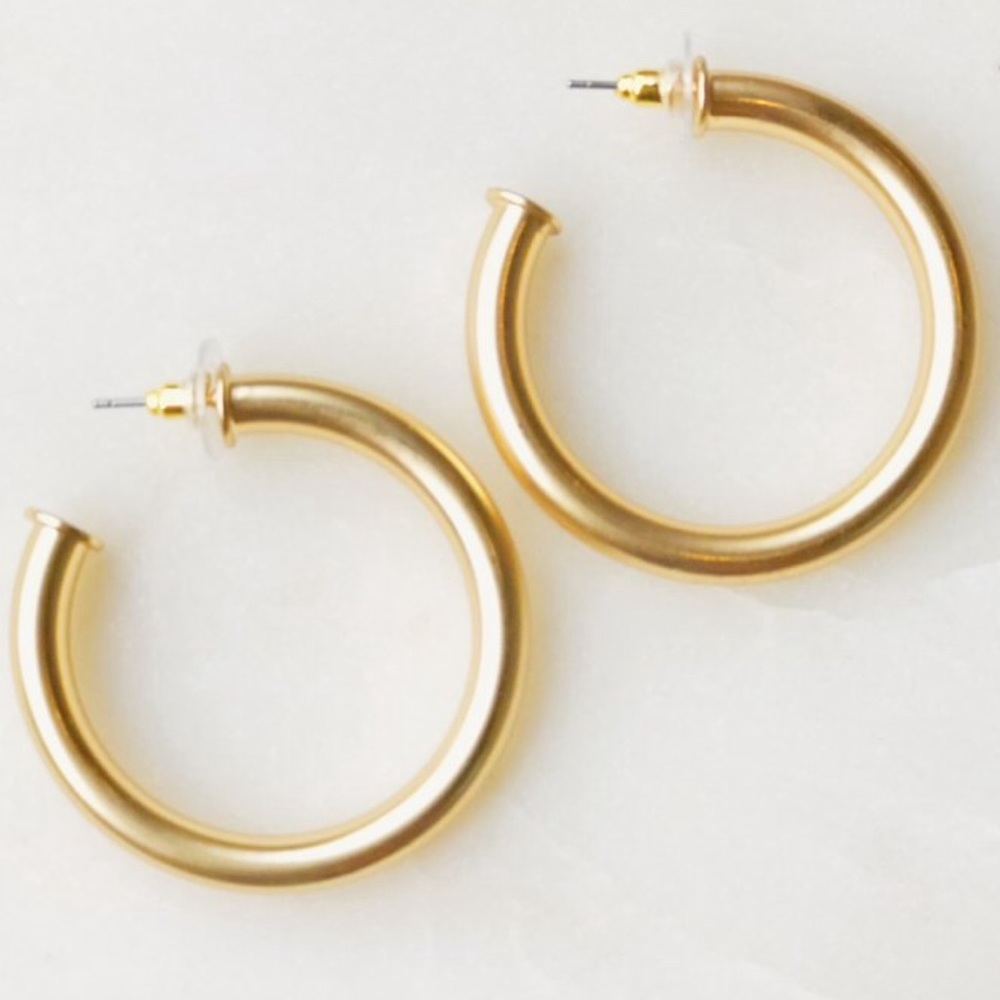 Upper Class Taste Hoop Earrings, Small Gold